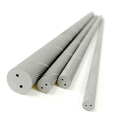 Tungsteno helicoidal Rod Stock de Rod K15 OD 8.3m m del agujero del líquido refrigerador del carburo sólido